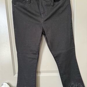 White House Black Market Black Flare Crop Jeans